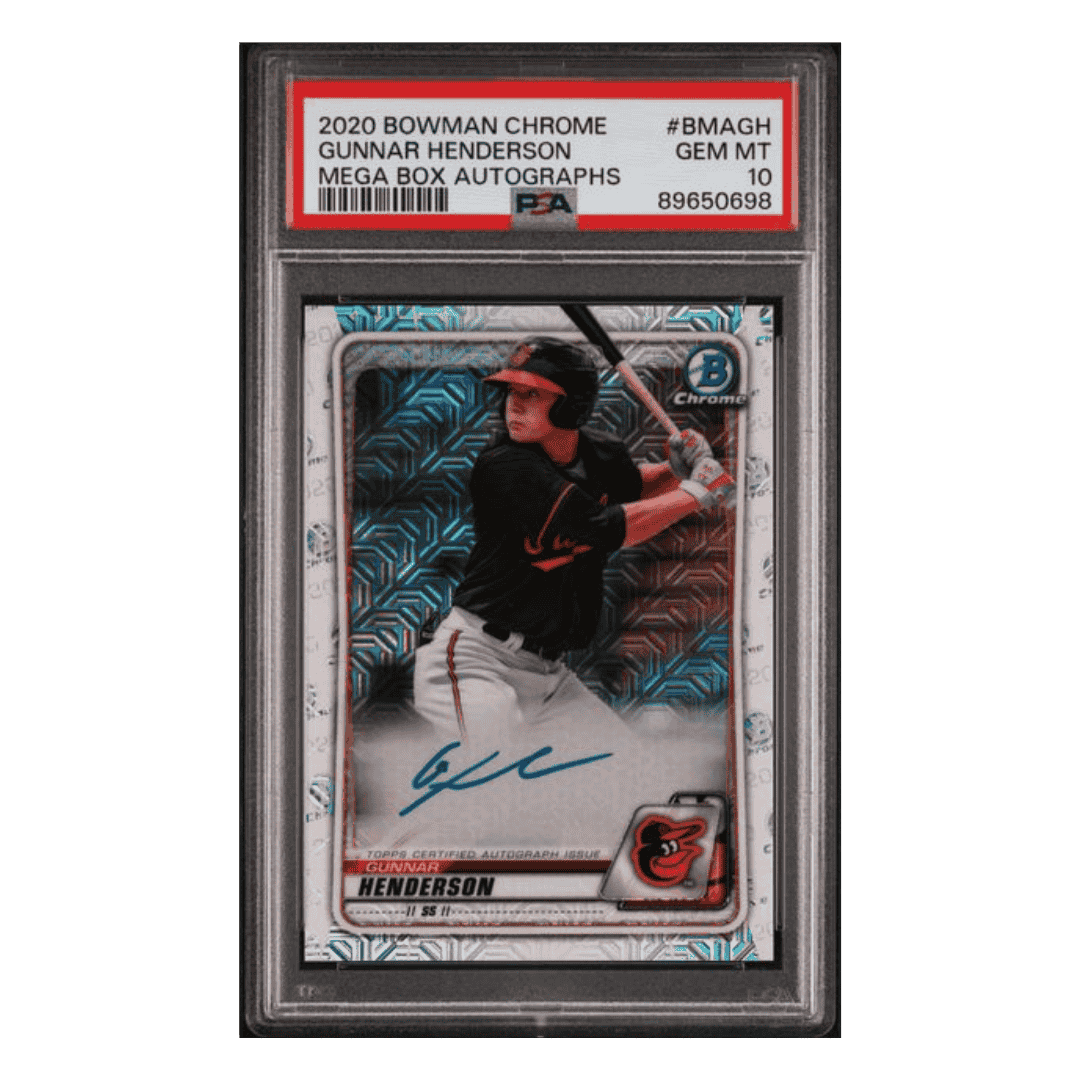 Gunnar Henderson PSA 10 2020 Topps Bowman Chrome Mega Box Autographs Card #BMAGH
