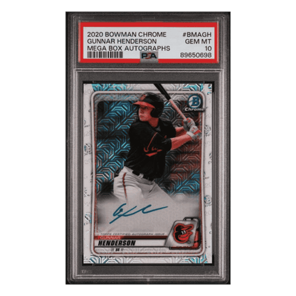 Gunnar Henderson PSA 10 2020 Topps Bowman Chrome Mega Box Autographs Card #BMAGH