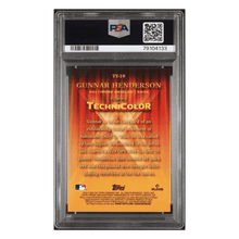 Gunnar Henderson PSA 10 2023 Topps Chrome Topps in Technicolor Gold Refractor #d/50 Card #TT19