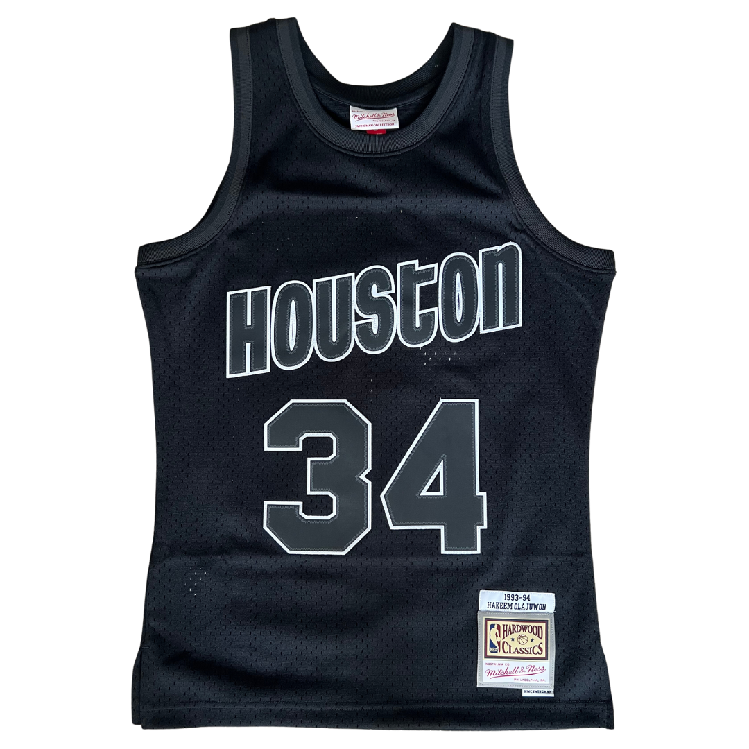 Hakeem Olajuwon Houston Rockets 1993-94 Black White Swingman Jersey – Fan  Cave