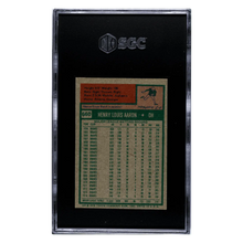 Hank Aaron SGC AUTHENTIC 1975 Topps Mini Card #660