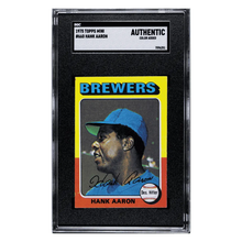 Hank Aaron SGC AUTHENTIC 1975 Topps Mini Card #660