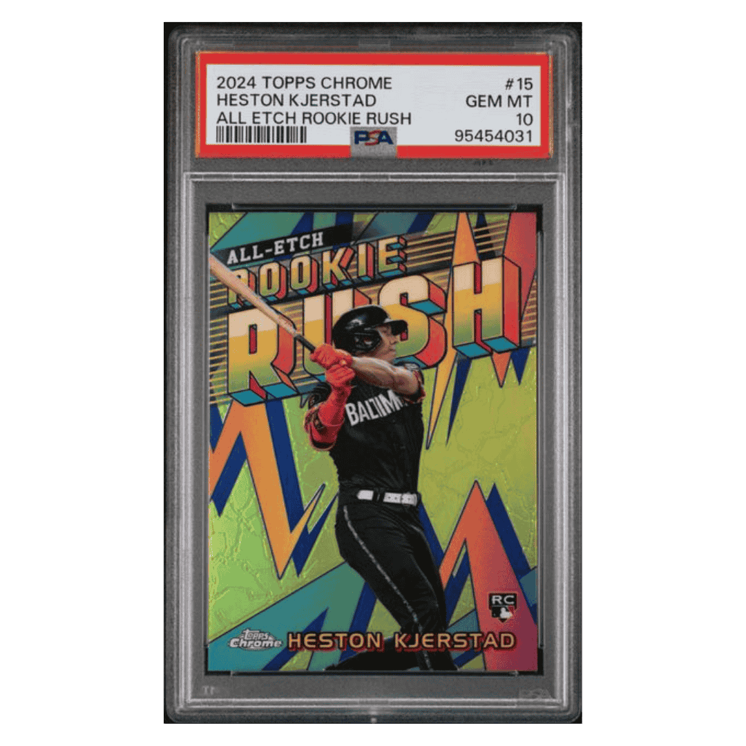 Heston Kjerstad PSA 10 2024 Topps Chrome All Etch Rookie Rush Card #15