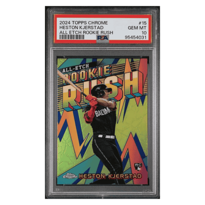 Heston Kjerstad PSA 10 2024 Topps Chrome All Etch Rookie Rush Card #15