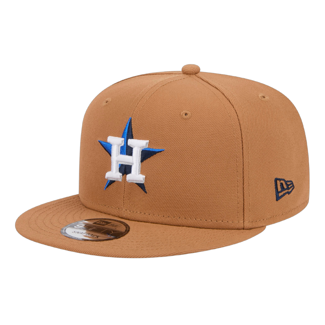 Houston Astros Official Team Color New Era Tan Color Pack 9FIFTY Adjustable Snapback Hat with Side Patch