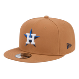 Houston Astros Official Team Color New Era Tan Color Pack 9FIFTY Adjustable Snapback Hat with Side Patch