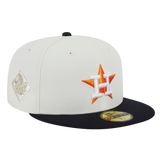 Houston Astros Retro 2017 World Series Patch New Era Cream/Navy 59FIFTY Fitted Hat