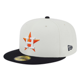 Houston Astros Retro 2017 World Series Patch New Era Cream/Navy 59FIFTY Fitted Hat
