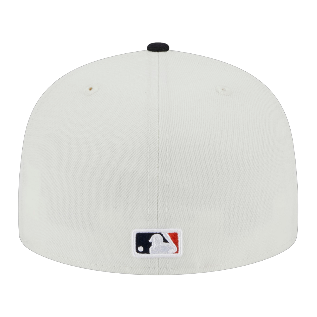 Houston Astros Retro 2017 World Series Patch New Era Cream/Navy 59FIFTY Fitted Hat