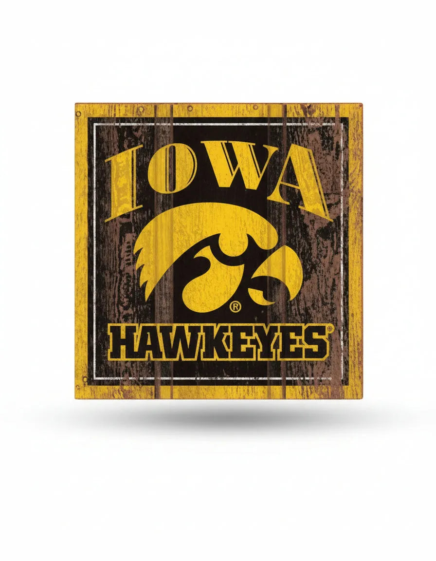 Iowa Hawkeyes Wooden Magnet 3" x 3"