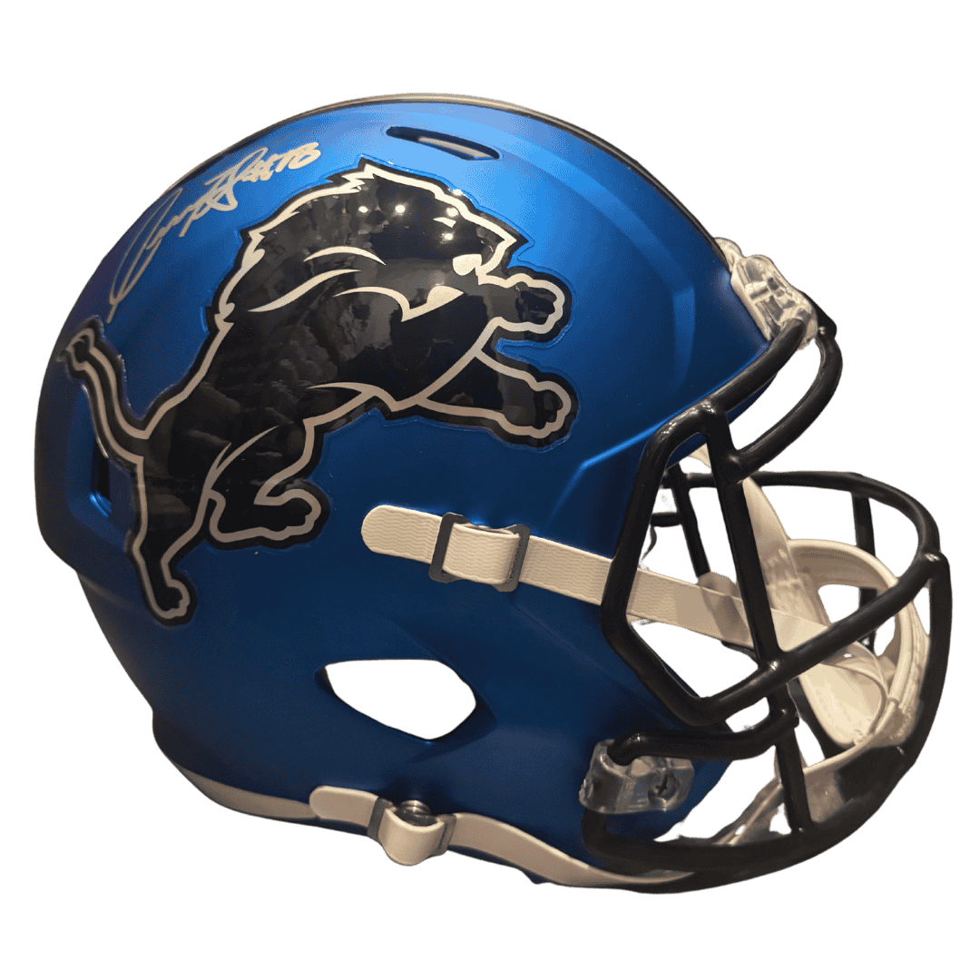 Isaac TeSlaa Detroit Lions Autographed Full Size 2024 Alternate Speed Replica Helmet - Beckett COA