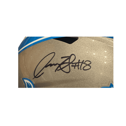 Isaac TeSlaa Detroit Lions Autographed Full Size Speed Replica Helmet - Beckett COA