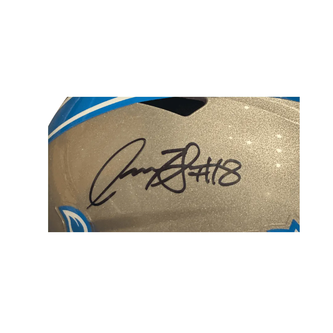 Isaac TeSlaa Detroit Lions Autographed Full Size Speed Replica Helmet - Beckett COA