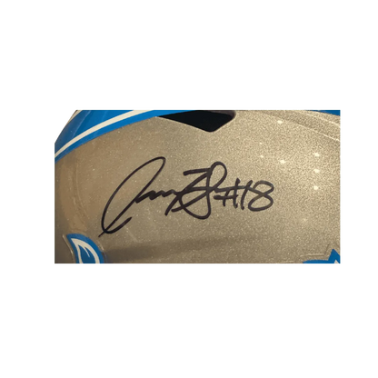 Isaac TeSlaa Detroit Lions Autographed Full Size Speed Replica Helmet - Beckett COA
