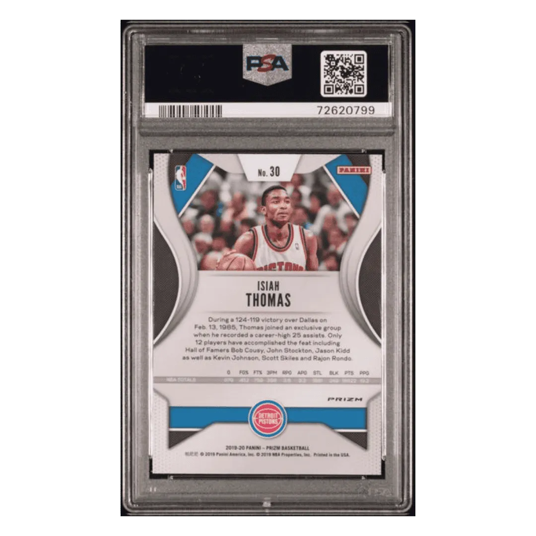 Isiah Thomas PSA 10 2019 Panini Prizm Choice Prizm - Tiger Stripe Card #30