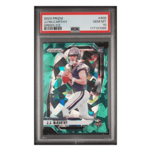 J.J. McCarthy PSA 10 2024 Panini Prizm Green Ice Rookie RC Card #400