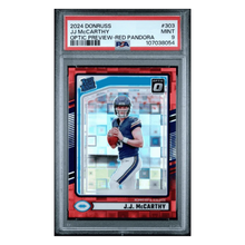 J.J. McCarthy PSA 9 2024 Panini Donruss Optic Preview Red Pandora Card #303