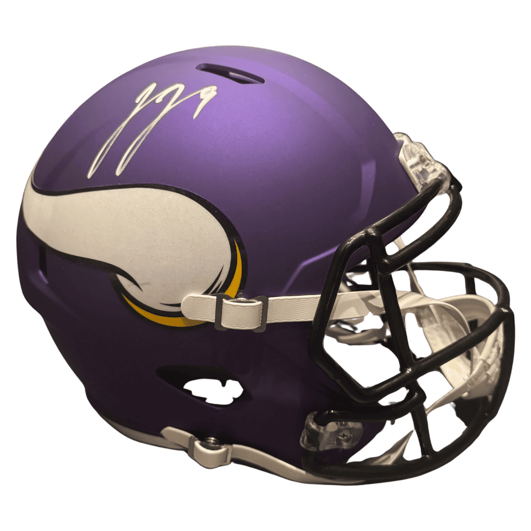 J.J. McCarthy Minnesota Vikings Autographed Full Size Speed Replica Helmet - Beckett COA