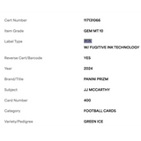 J.J. McCarthy PSA 10 2024 Panini Prizm Green Ice Rookie RC Card #400