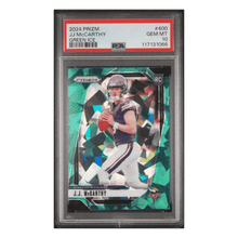 J.J. McCarthy PSA 10 2024 Panini Prizm Green Ice Rookie RC Card #400