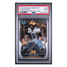 J.J. McCarthy PSA 9 2022 Topps Bowman University Chrome Prospects Auto Rookie Card #48