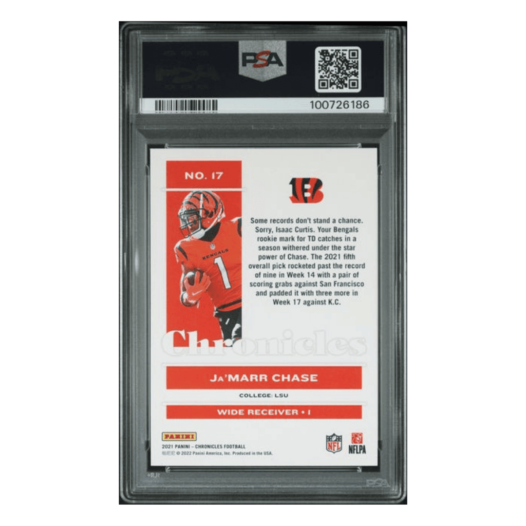 Ja'Marr Chase PSA 10 2021 Panini Chronicles Pink Rookie RC Card #17