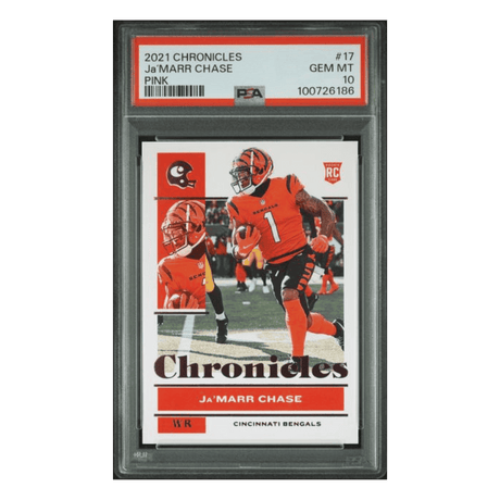 Ja'Marr Chase PSA 10 2021 Panini Chronicles Pink Rookie RC Card #17