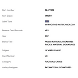 Ja'Marr Chase PSA 9 2021 Panini National Treasures Rookie Materials Signatures Rookie RC #d/99 Card #JC