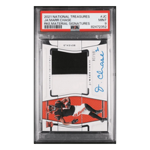Ja'Marr Chase PSA 9 2021 Panini National Treasures Rookie Materials Signatures Rookie RC #d/99 Card #JC