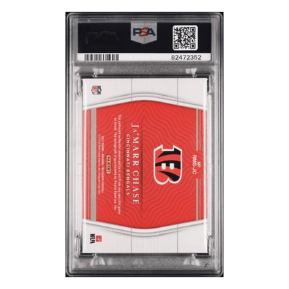 Ja'Marr Chase PSA 9 2021 Panini National Treasures Rookie Materials Signatures Rookie RC #d/99 Card #JC