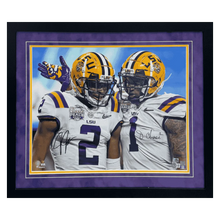 Ja'Marr Chase & Justin Jefferson LSU Tigers Autographed Framed 16x20 Photo - Beckett COA