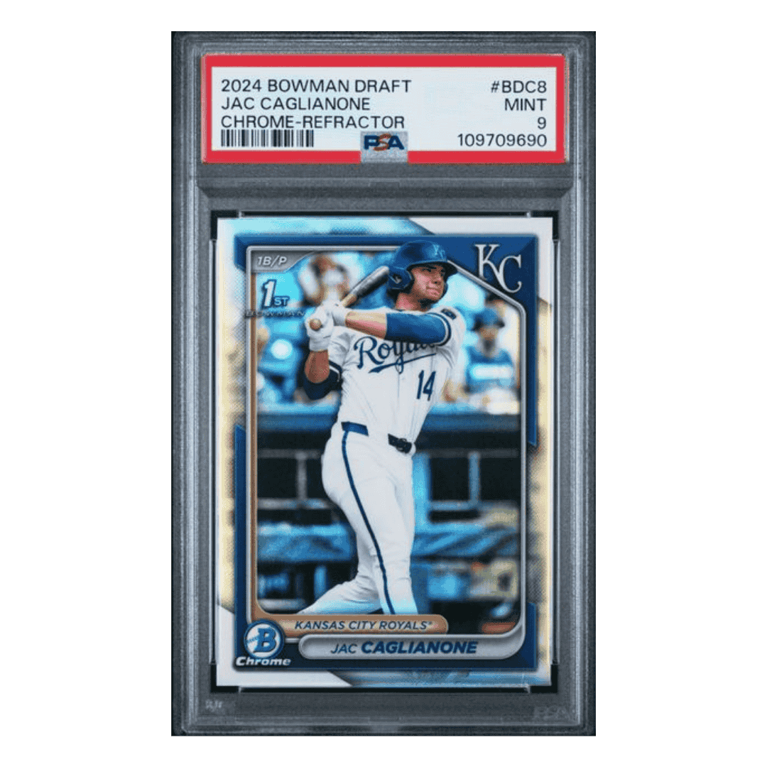 Jac Caglianone PSA 9 2024 Bowman Draft Chrome Refractor Card #BDC8