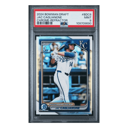 Jac Caglianone PSA 9 2024 Bowman Draft Chrome Refractor Card #BDC8