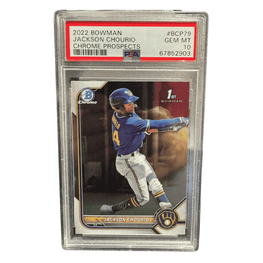 Jackson Chourio PSA 10 2022 Topps Bowman Chrome Prospects Card #BCP79