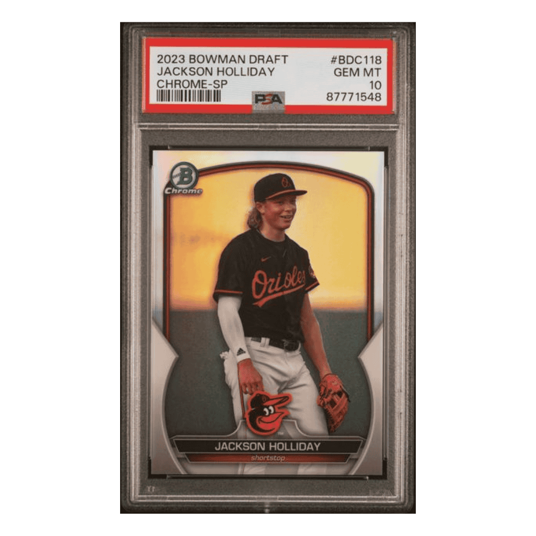 Jackson Holliday PSA 10 2023 Topps Bowman Draft Chrome SP Card #BDC118