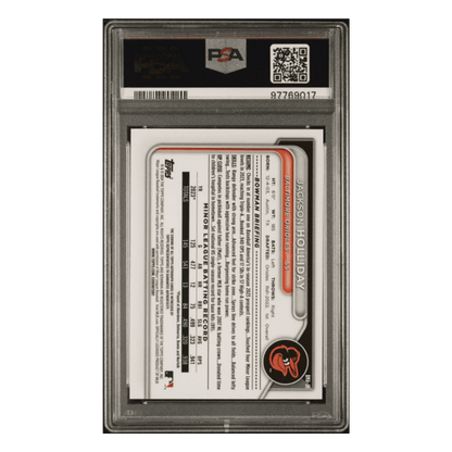 Jackson Holliday PSA 10 2024 Bowman Mega Box Chrome Prospect Autograph Green #d/99 Card #JH