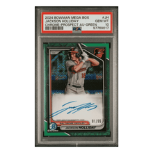 Jackson Holliday PSA 10 2024 Bowman Mega Box Chrome Prospect Autograph Green #d/99 Card #JH