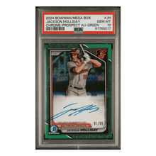 Jackson Holliday PSA 10 2024 Bowman Mega Box Chrome Prospect Autograph Green #d/99 Card #JH