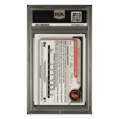 Jackson Holliday PSA 10 2024 Bowman Mega Box Chrome Prospect Autograph Green #d/99 Card #JH