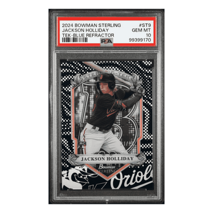 Jackson Holliday PSA 10 2024 Bowman Sterling Tek-Blue Refractor #d/25 Card #ST9