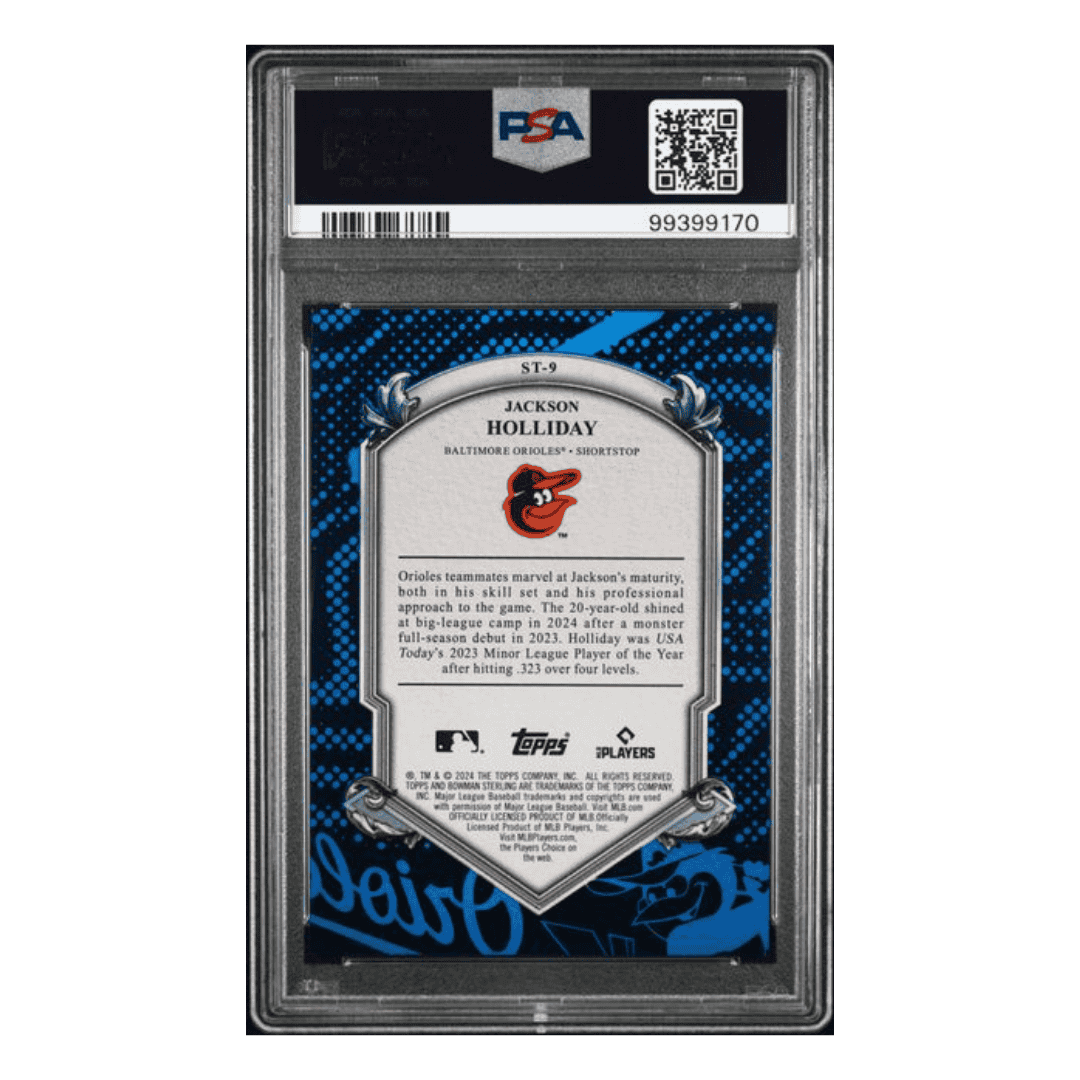 Jackson Holliday PSA 10 2024 Bowman Sterling Tek-Blue Refractor #d/25 Card #ST9