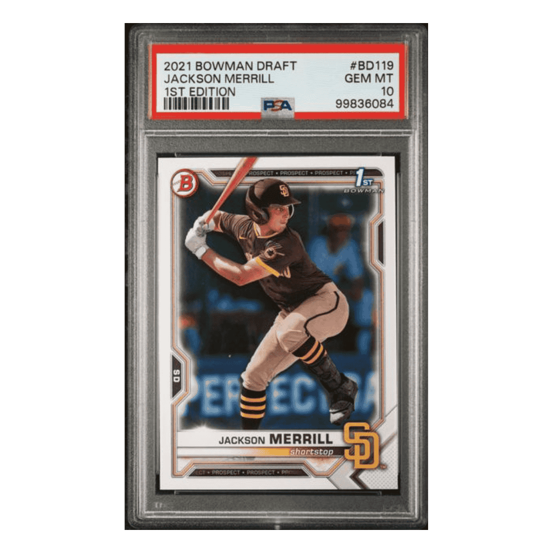 Jackson Merrill PSA 10 2021 Bowman Draft 1st Edition Card #BD119 (JM1)