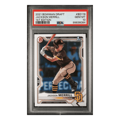 Jackson Merrill PSA 10 2021 Bowman Draft 1st Edition Card #BD119 (JM1)