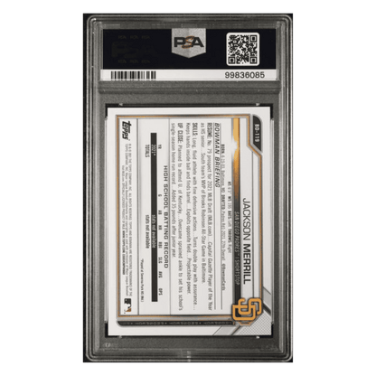 Jackson Merrill PSA 10 2021 Bowman Draft 1st Edition Card #BD119 (JM2)