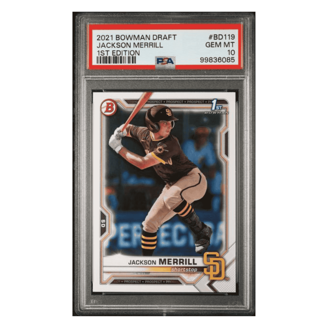 Jackson Merrill PSA 10 2021 Bowman Draft 1st Edition Card #BD119 (JM2)