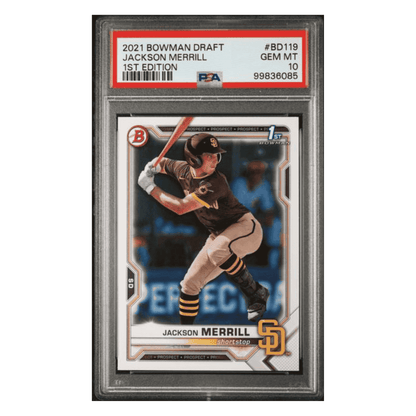 Jackson Merrill PSA 10 2021 Bowman Draft 1st Edition Card #BD119 (JM2)