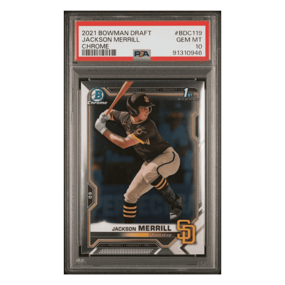 Jackson Merrill PSA 10 2021 Bowman Draft Chrome Card #BDC119