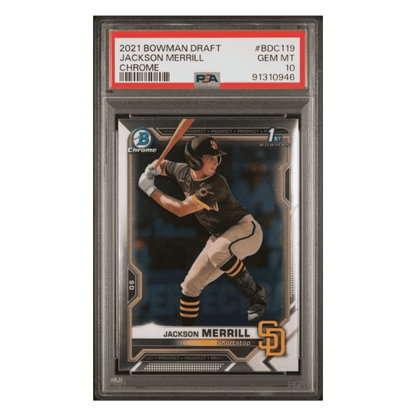 Jackson Merrill PSA 10 2021 Bowman Draft Chrome Card #BDC119
