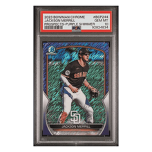 Jackson Merrill PSA 10 2023 Topps Bowman Chrome Prospects Purple Shimmer Card #BCP244