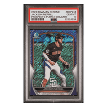 Jackson Merrill PSA 10 2023 Topps Bowman Chrome Prospects Purple Shimmer Card #BCP244